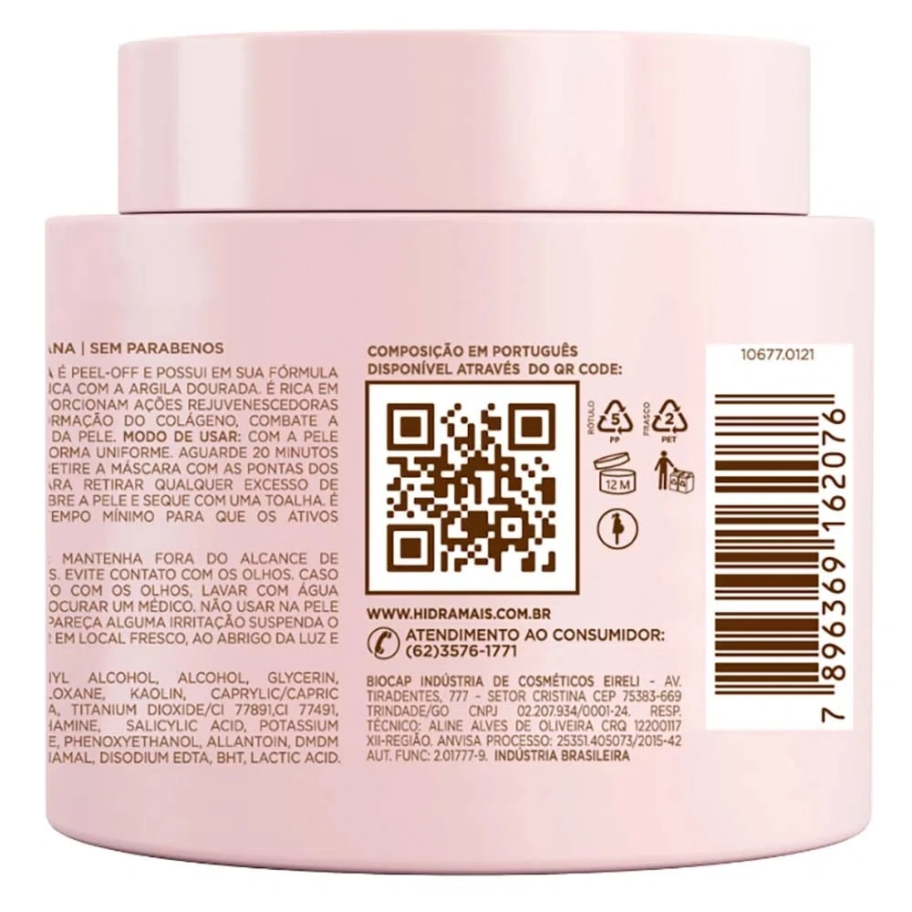 Masc.hidramais Peel Off Argila Dour 250g