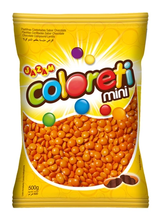 Pastilha Choc Coloreti Laranja Pcte 500g