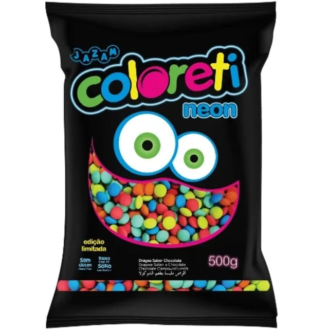 Pastilha Jazam Coloreti Neon 500g Un