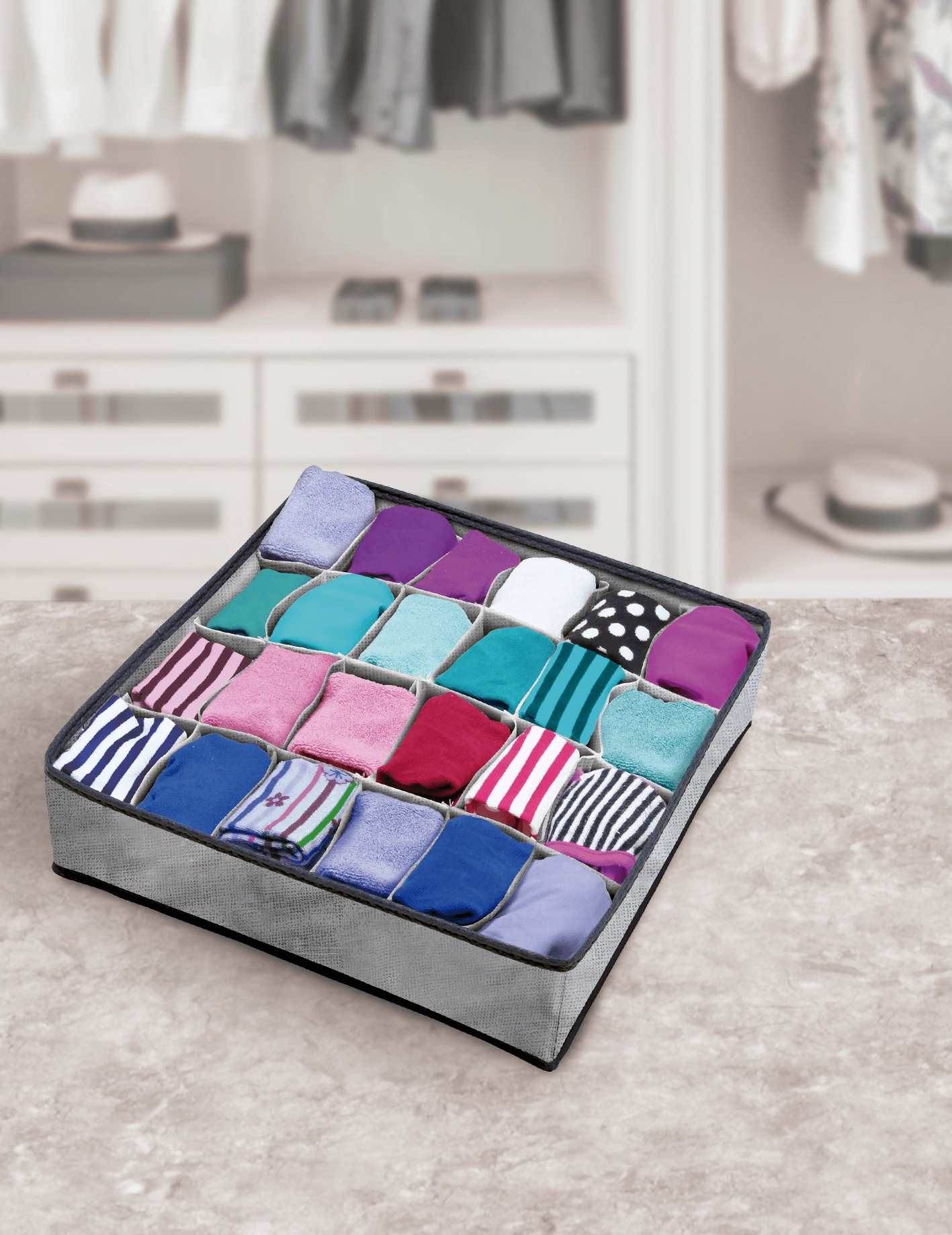 Organizador Roupas Intimas 24bolsos 467 Plat Leo