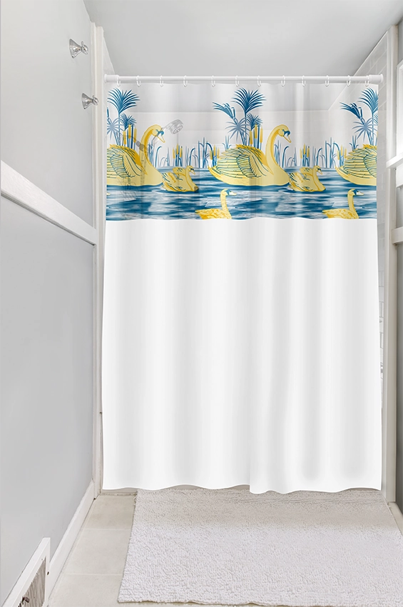 Cortina Box Plast Leo Vinil Estampado Cisne