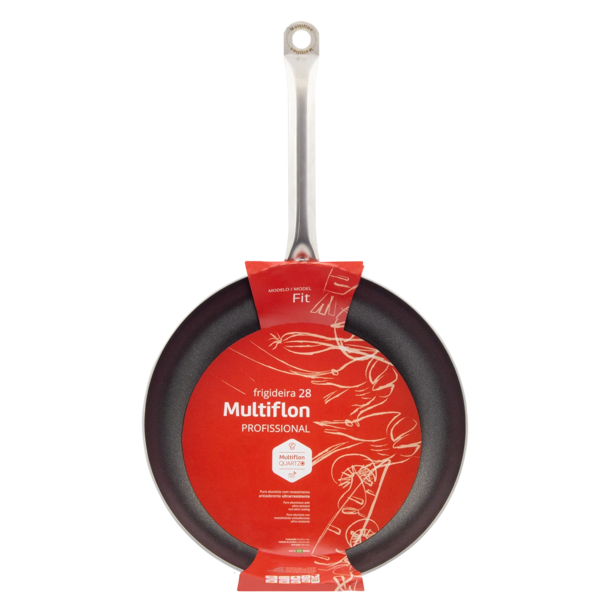 Frigideira Preta Antiaderente Quartz Multiflon Fit