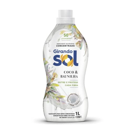 Amaciante De Roupa Concentrado Coco Baunilha Girando Sol Frasco 1l