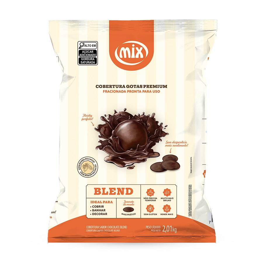 Cobertura Chocolate Gotas Blend 2,010kg Mix