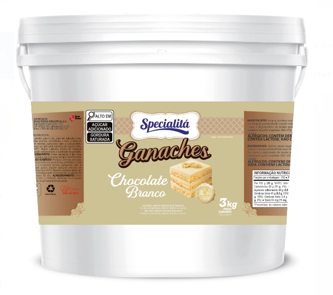 Ganache Branco Specialita 4un X 3,00kg
