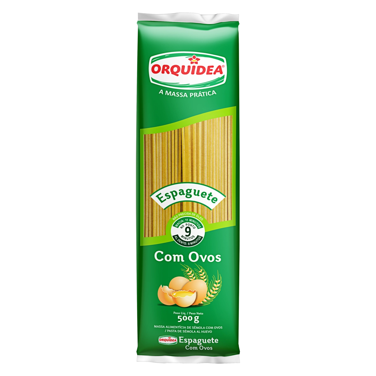 Macarrão De Sêmola Com Ovos Espaguete Orquídea Pacote 500g