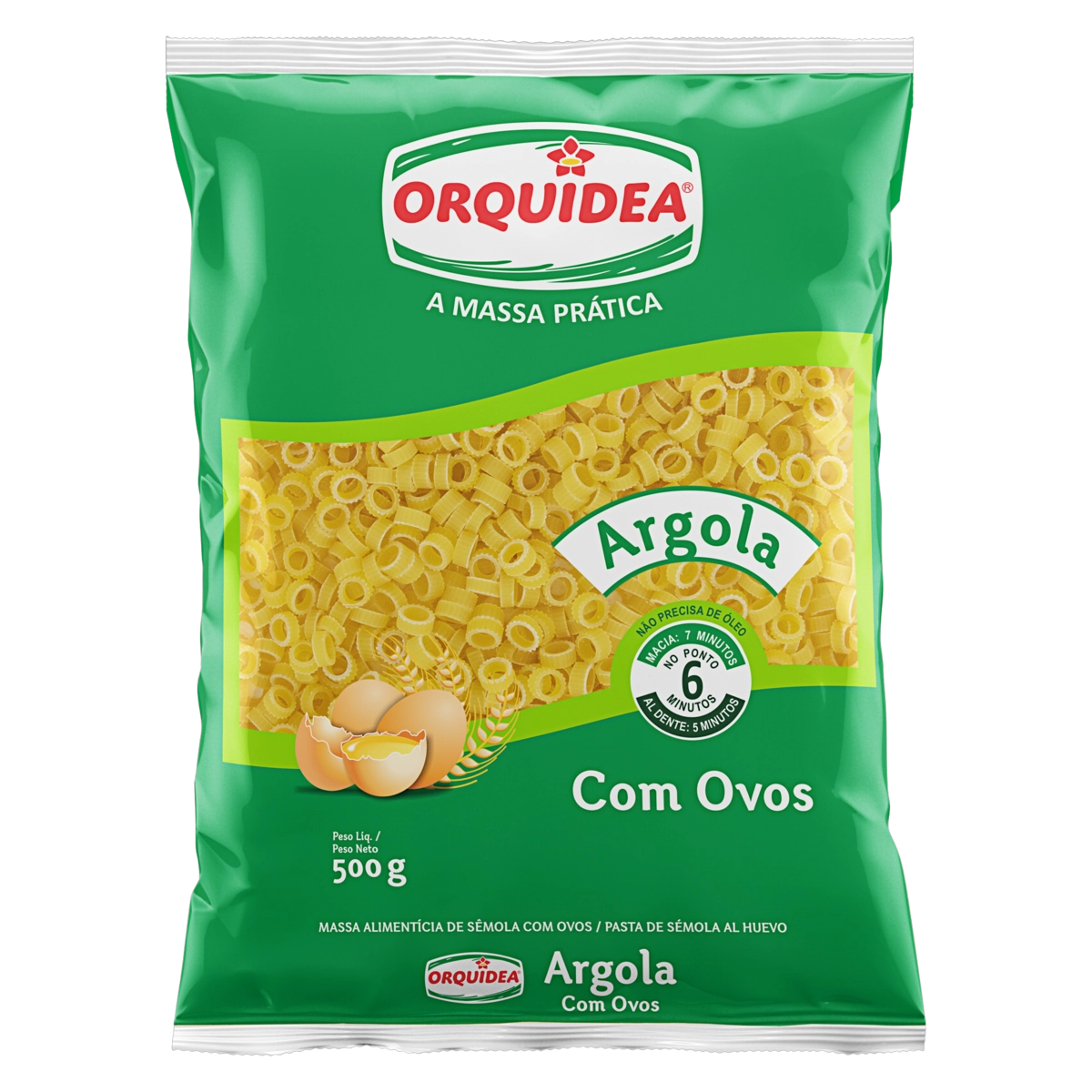Macarrão De Sêmola Com Ovos Argola Orquídea Pacote 500g