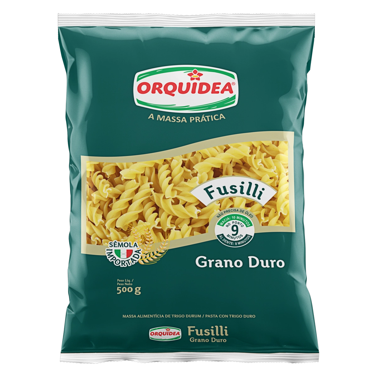 Macarrão De Sêmola De Trigo Grano Duro Fusilli Orquídea Pacote 500g