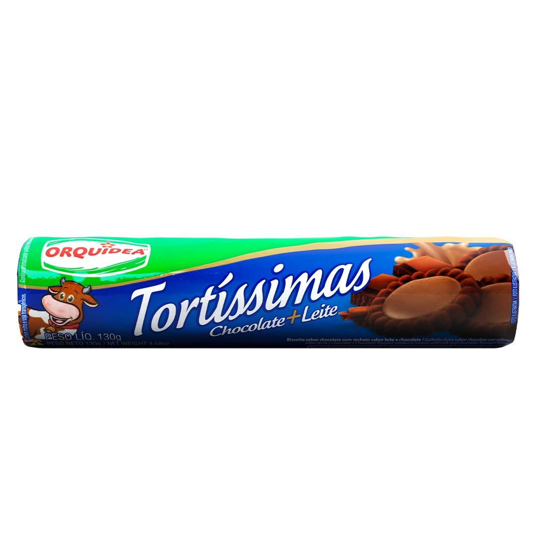 Biscoito Recheio Chocolate E Leite Orquídea Tortíssimas Pacote 130g