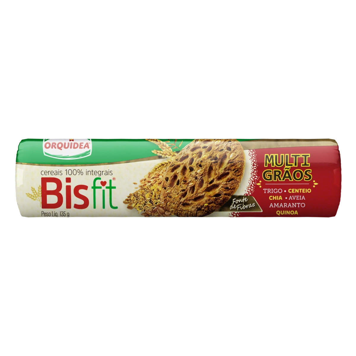 Biscoito Integral Multigrãos Orquídea Bisfit Pacote 135g
