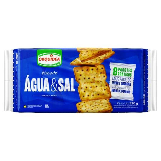 Biscoito água E Sal Orquídea Pacote 320g 8 Unidades