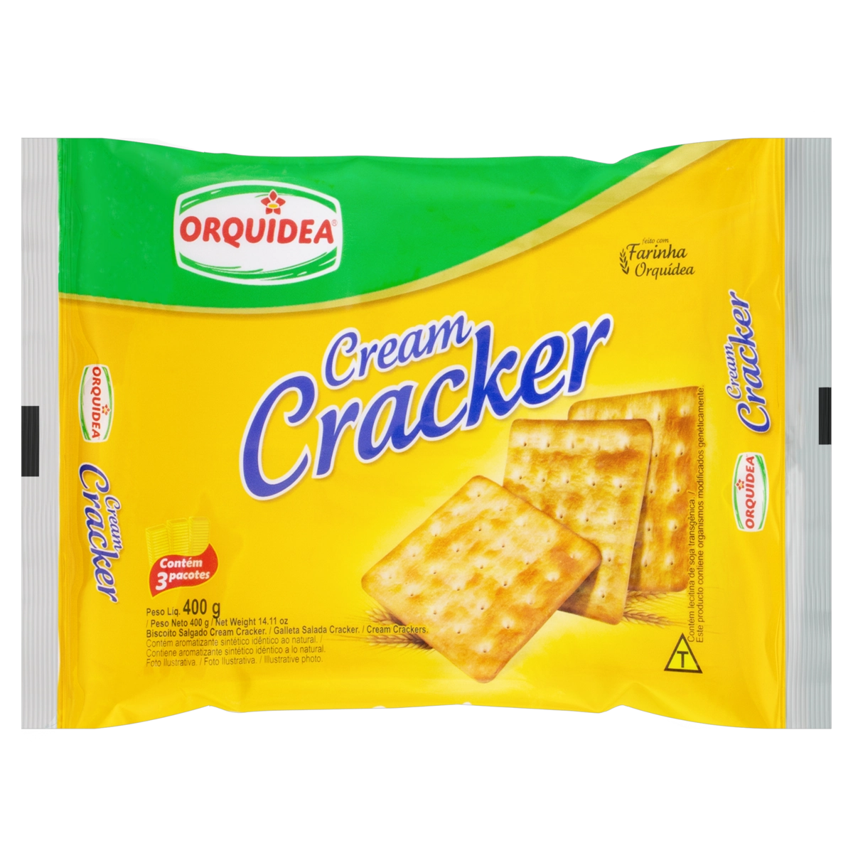 Biscoito Cream Cracker Orquídea Pacote 320g 8 Unidades