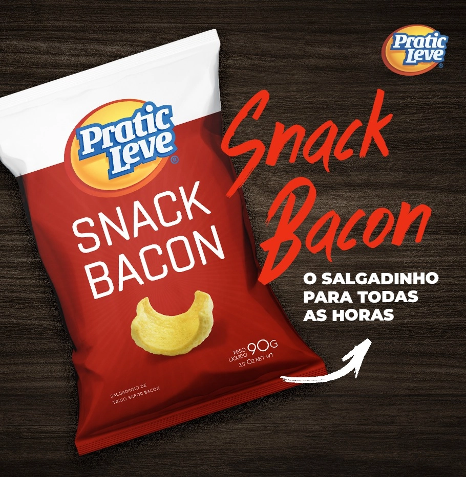 Salgadinho Pratic Leve Snack 90g Bacon