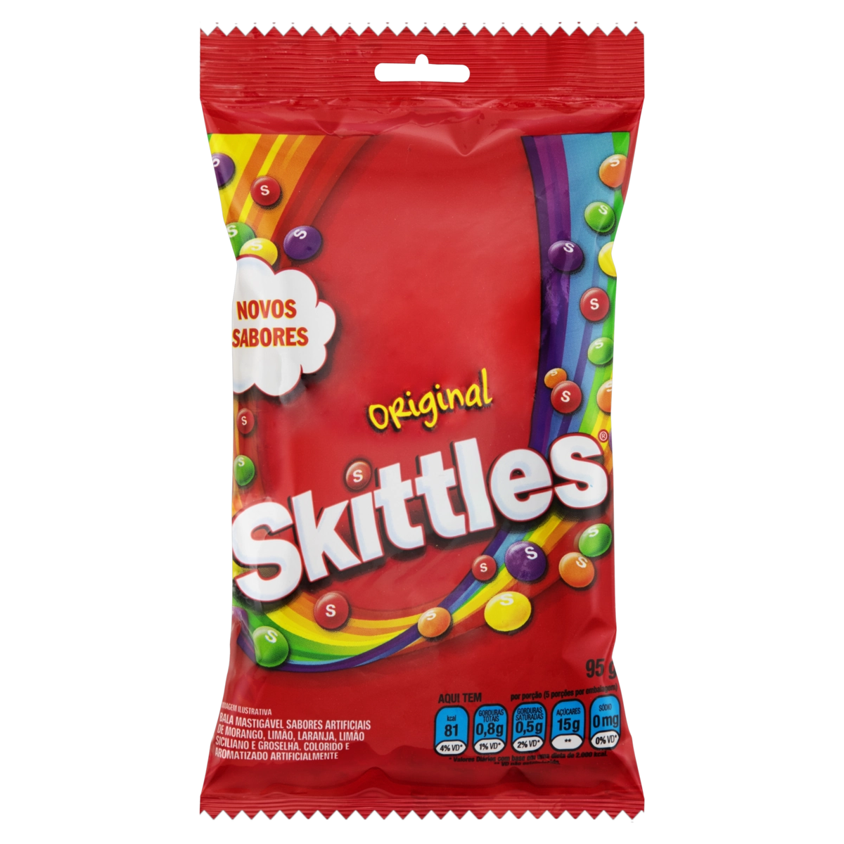 Bala Original Skittles Pacote 95g