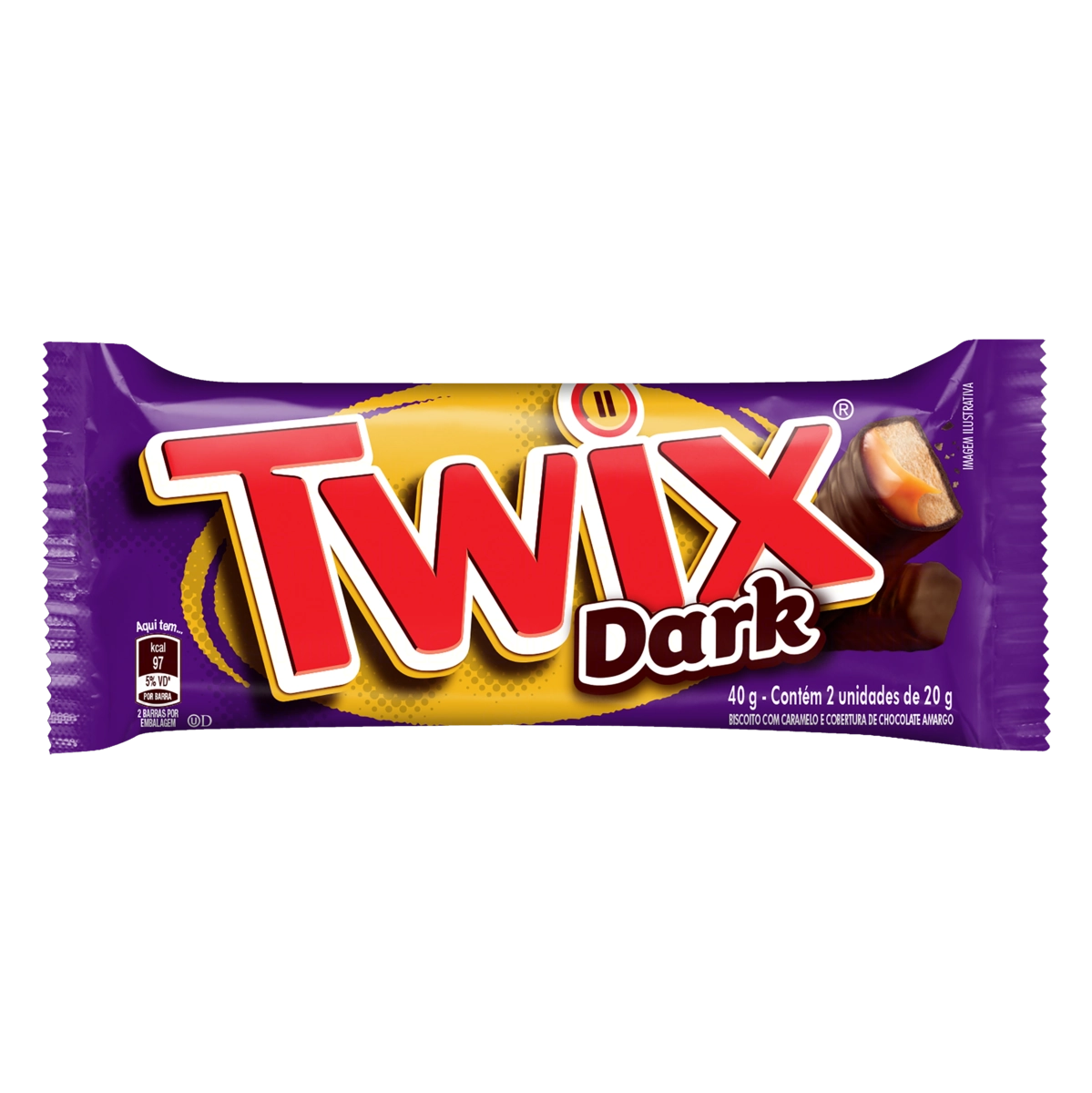 Bombom Dark Twix Pacote 40g 2 Unidades