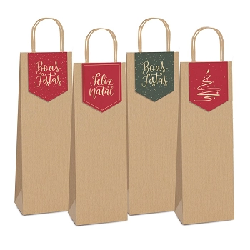 Sacola Papel C.fecho Boas Festas 35x13x8 Un Cromus