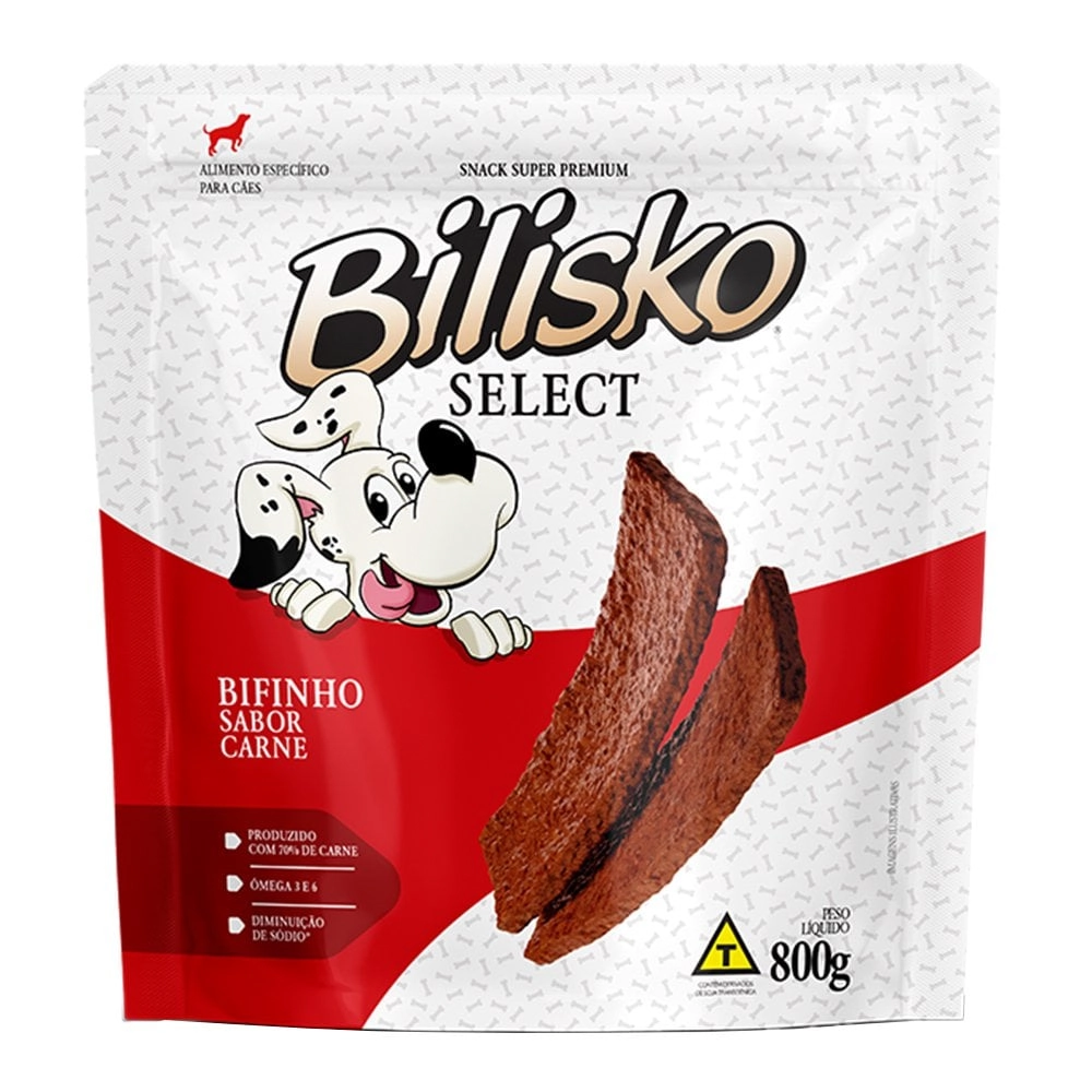 Alimento Para Cães Bilisko Snack Bifinhos Sabor Carne 800g