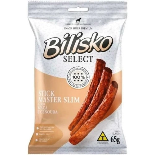 Alimento Para Cães Bilisko Palitos Finos Sabor Maçã E Cenoura 65g