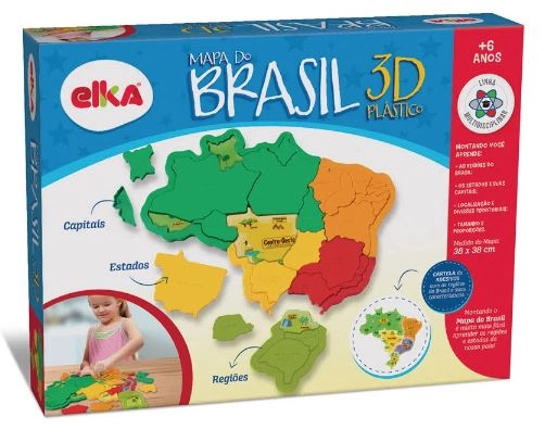 Mapa Do Brasil 3d Plastico