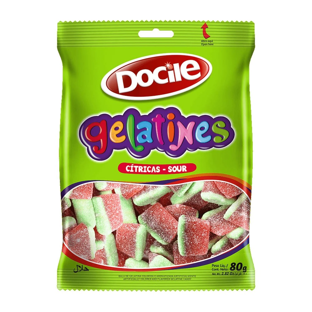 Bala Docile Gelatines 80g Melancia