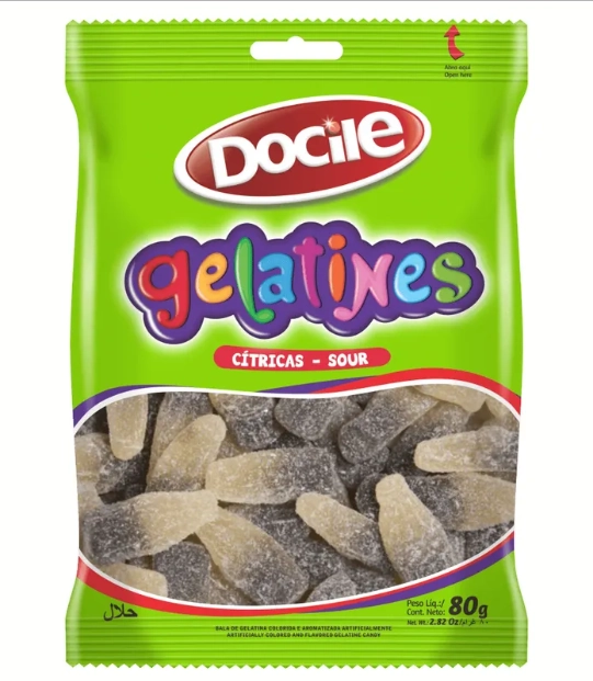 Bala Docile Gelatines 80g Cola Citrica