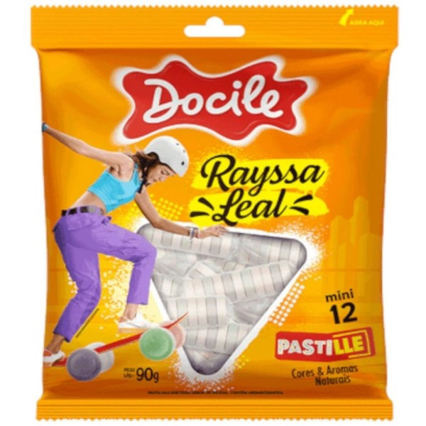 Pastilha Frutas Sortidas Rayssa Leal Docile Pastille Mini Pacote 90g 12 Unidades