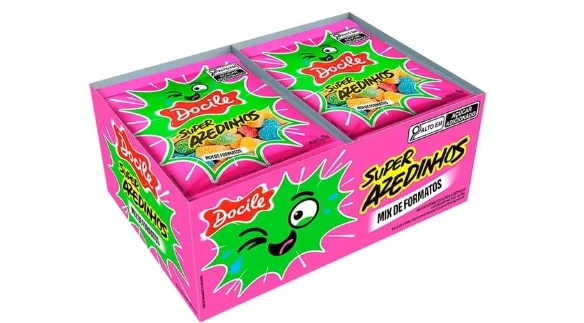 Bala Gelatines Super Azedinhas Mix Formatos C/12un Docile