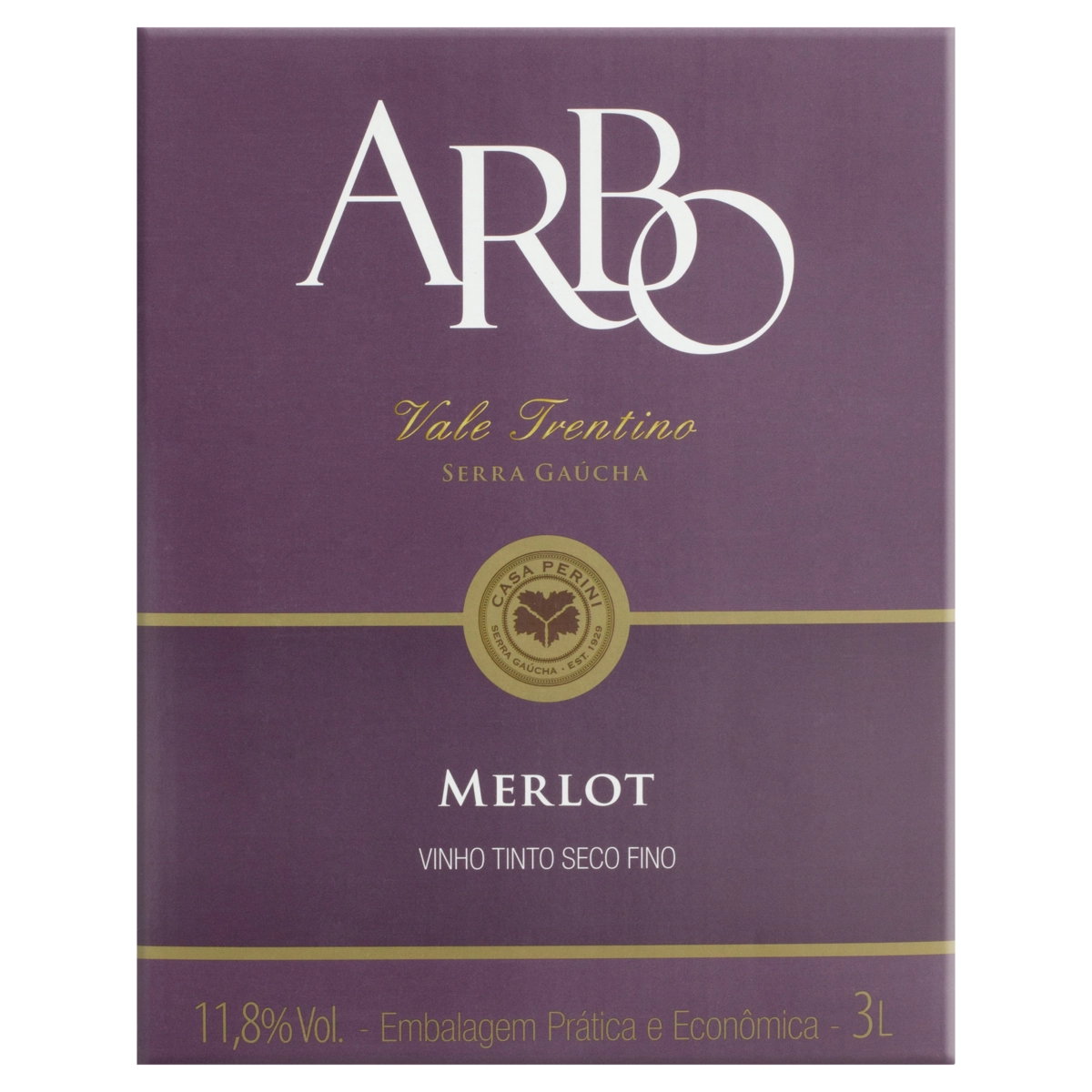 Vinho Brasileiro Tinto Seco Arbo Merlot Serra Gaúcha Bag In Box 3l
