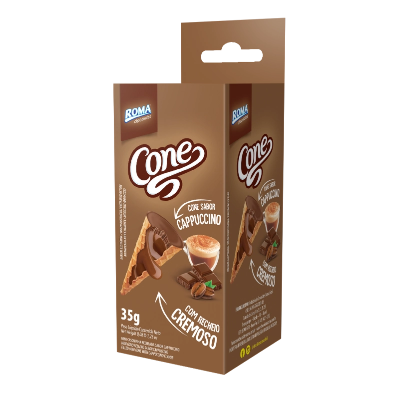 Cone Cappuccino 35x35g 406 Roma Chocolates