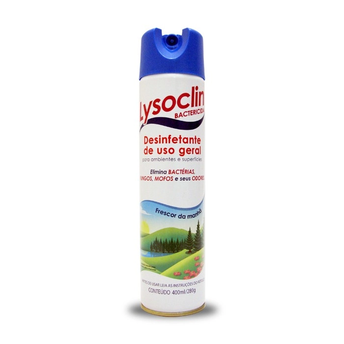 Desinfetante Aerossol Bactericida Frescor Da Manhã Lysoclin Frasco 400ml