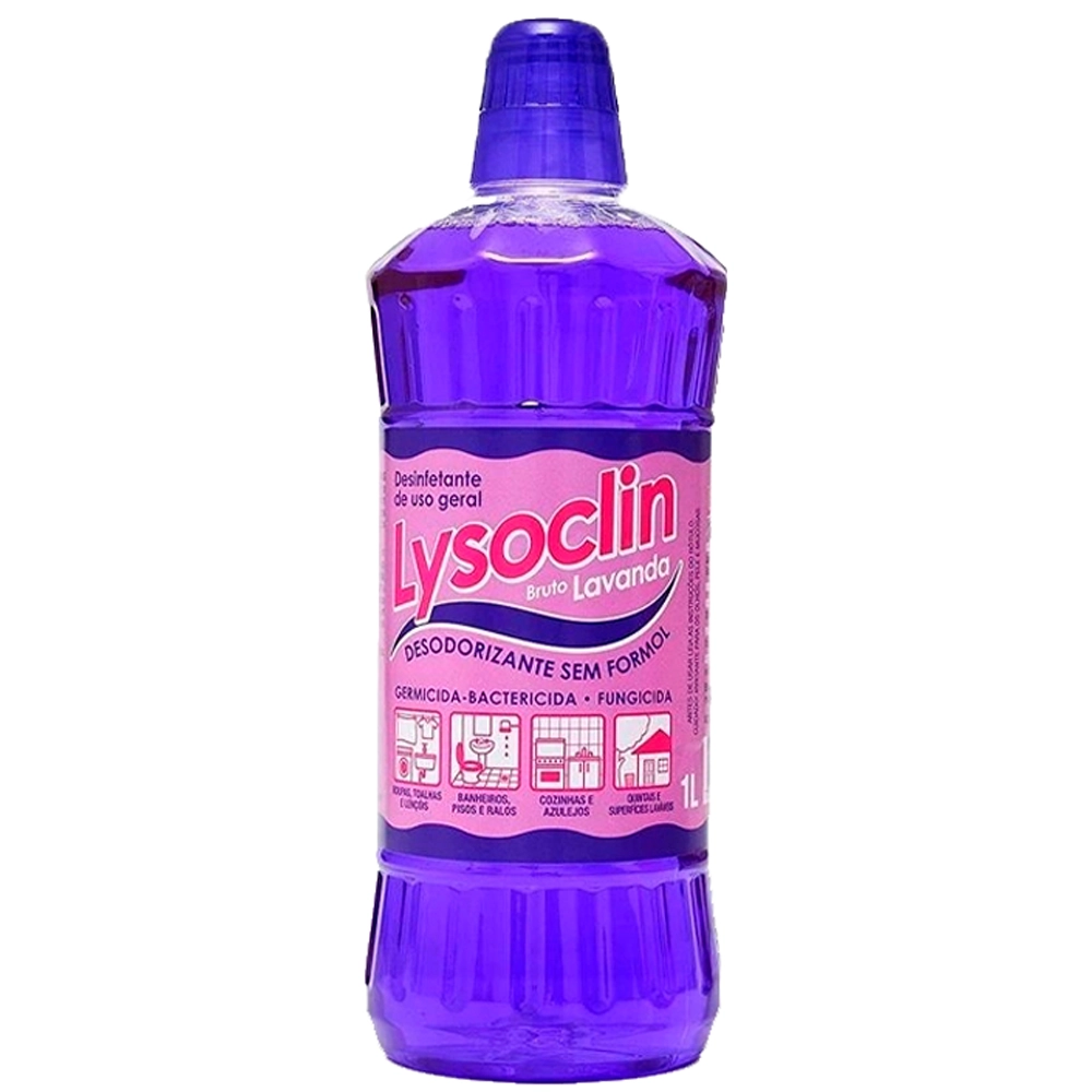 Lysoclin Bruto Limpador Bactericida Lavanda 1 Lt Cx 12
