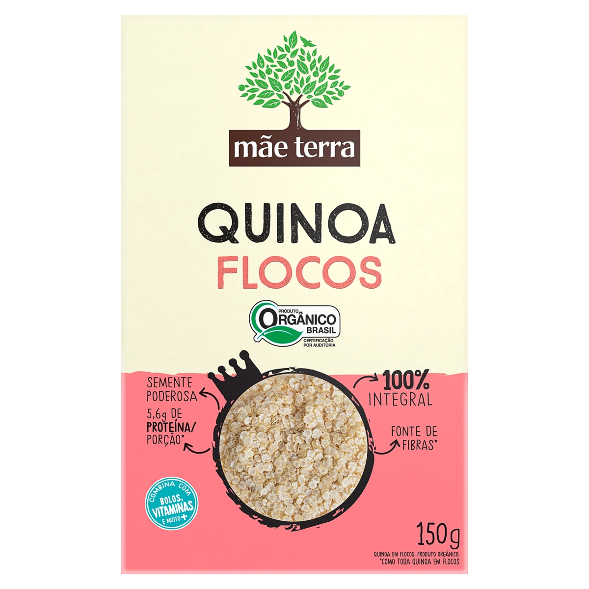 Quinoa Em Flocos Integral Orgânica Mãe Terra Caixa 150g