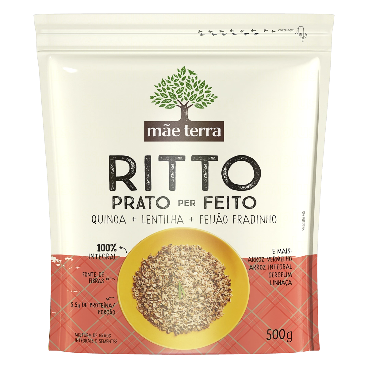 Arroz Integral Mãe Terra Ritto Prato Feito Pouch 500g