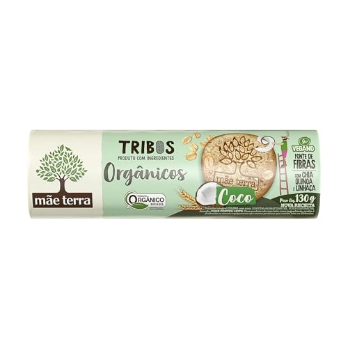 Biscoito Vegano Integral Orgânico Coco Mãe Terra Tribos Pacote 130g