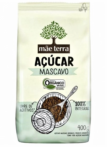 Açúcar Mascavo Integral Orgânico Mãe Terra Pacote 400g