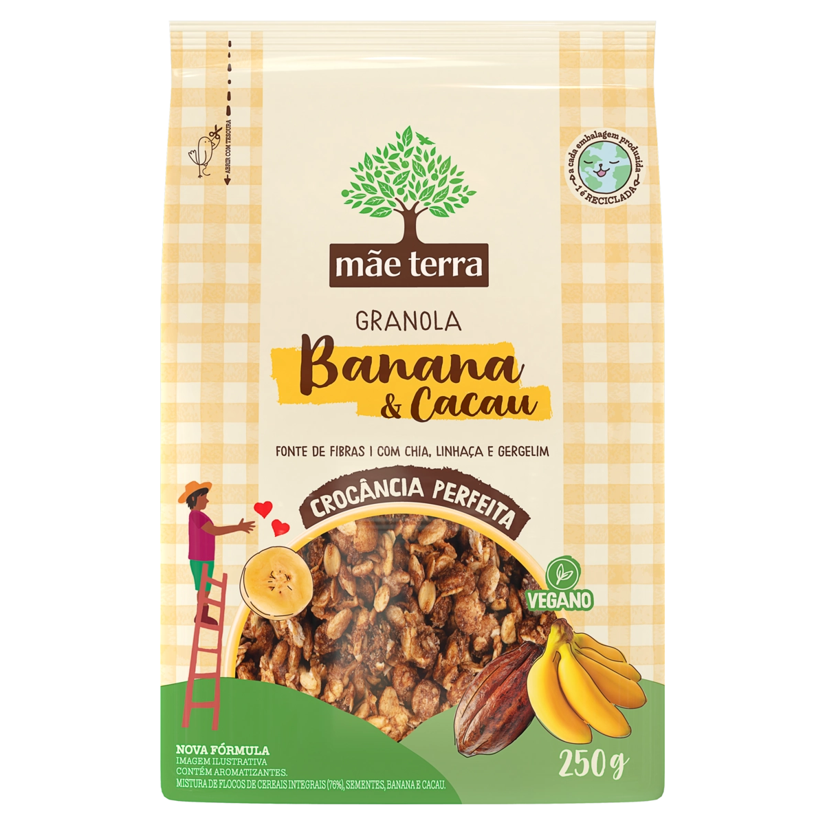 Granola Banana Cacau Mãe Terra Pacote 250g