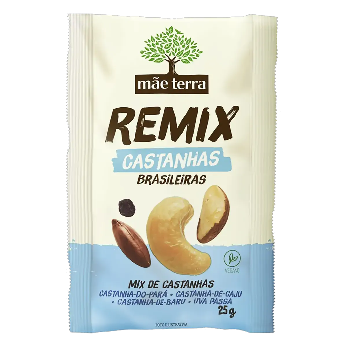 Mix De Castanha Brasileira Mãe Terra Remix Pacote 25g