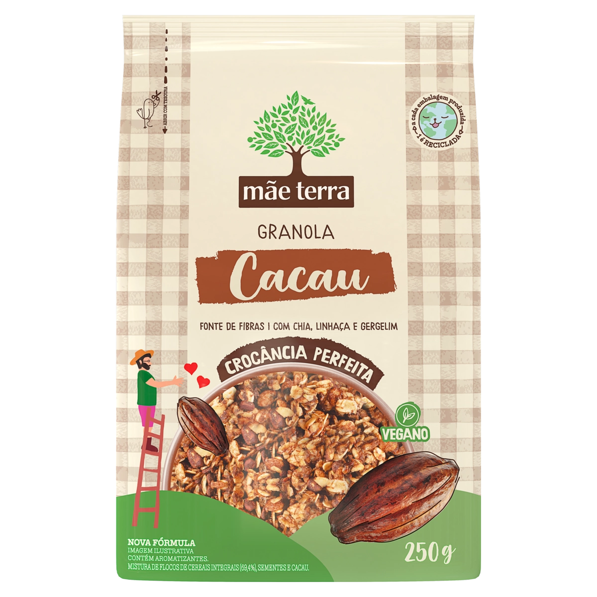 Granola Cacau Mãe Terra Pacote 250g