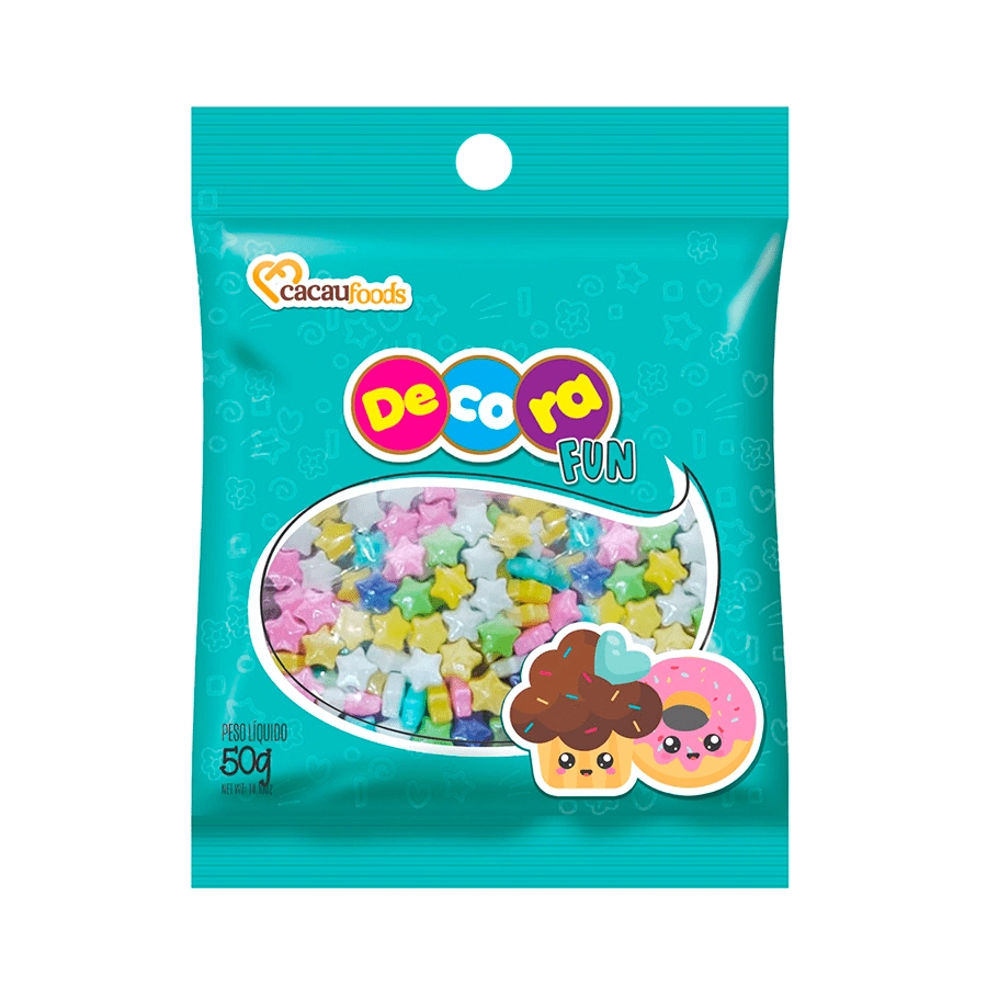 Confeito Star 15090009 Decora Fun 50g Cacau