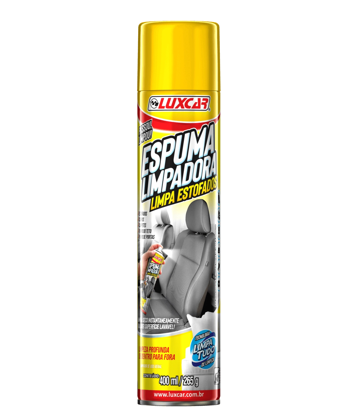 Limpa Estofados Spray Luxcar Frasco 400ml