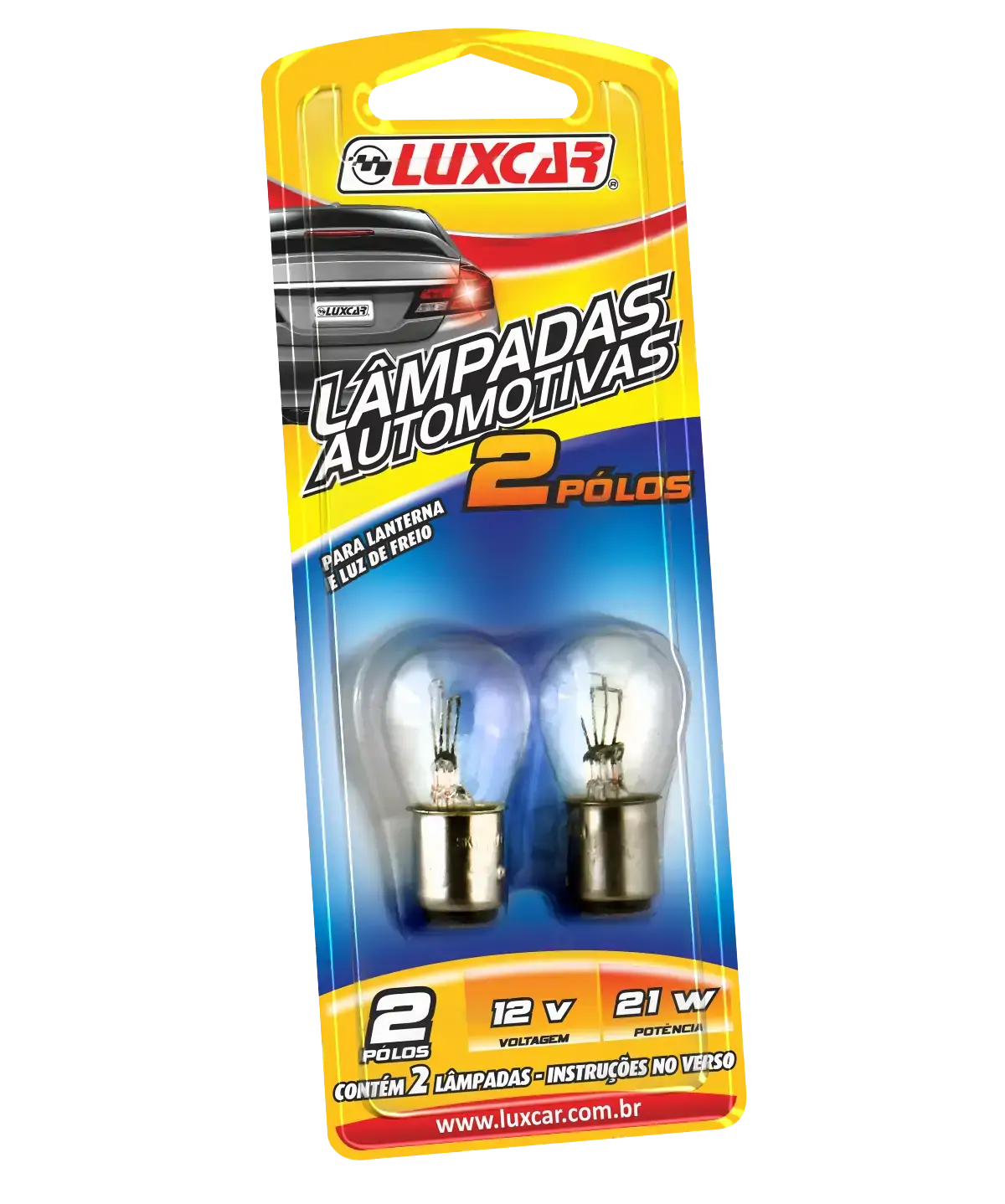 Lâmpada Automotiva 2 Pólos Luxcar Blister 2 Unidades 12v