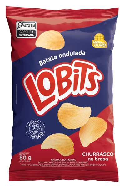 Batata Frita Lobits Ondulada Churrasco 80g