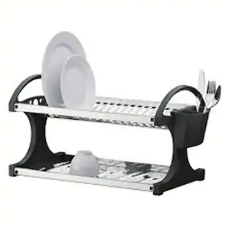 Escorredor Brinox Suprema Para 20 Pratos Com Porta Talheres Preto 1 Peça