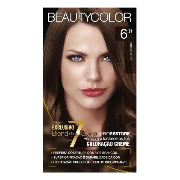 Kit Coloração Creme 6.0 Louro Escuro Beautycolor