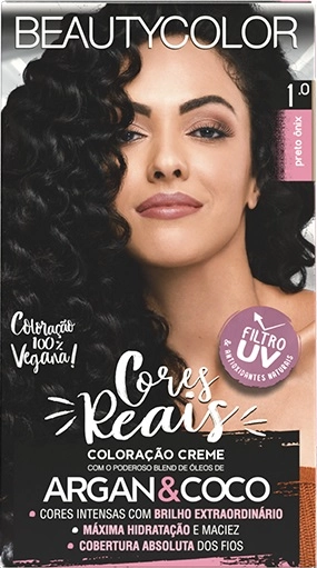 Kit Coloração Creme 1.0 Preto ônix Beautycolor
