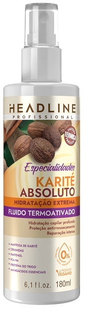 Fluido Headline 180ml Karite Absoluto Termoativado Especialidades