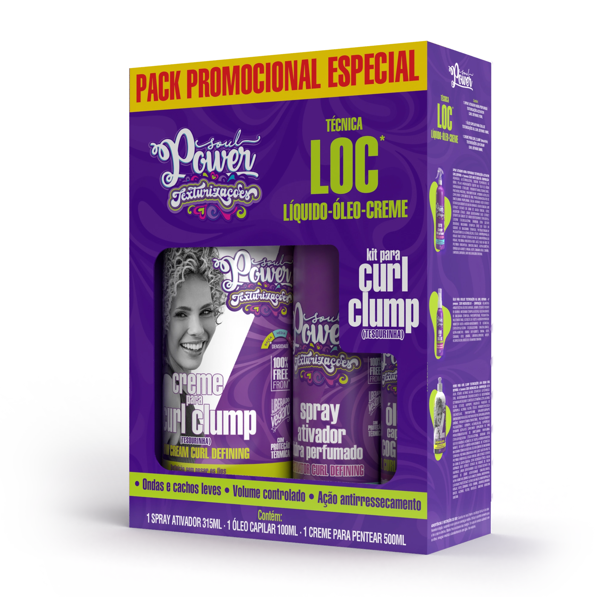 Kit Soul Power Cr Pent Oleo Spray Curl Clump Tec Cog