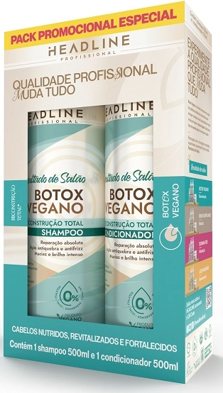 Kit Headline Sh Cond 500ml Botox Vegano Resultado De Salao