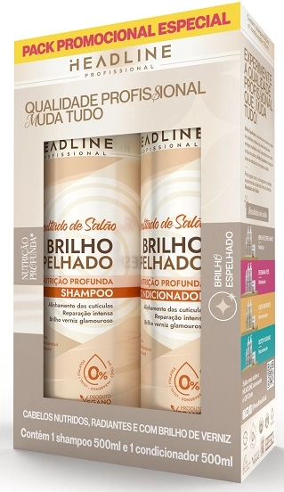 Kit Headline Sh Cond 500ml Brilho Espelhado Resultado De Salao