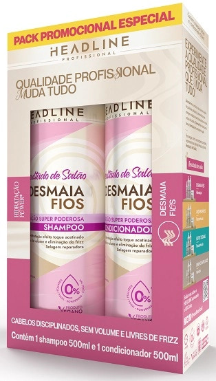 Kit Headline Sh Cond 500ml Desmaia Fios Resultado De Salao